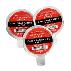 3 WINTER CANDY APPLE Bath & Body Works Scentportable Car Fragrance Refill New